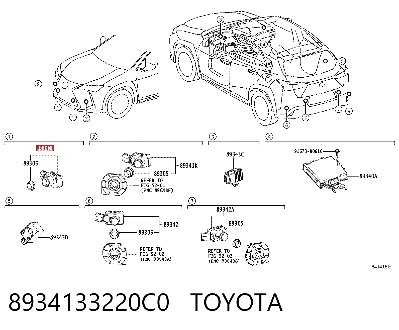 8934133220C0 Toyota Передние парктроники