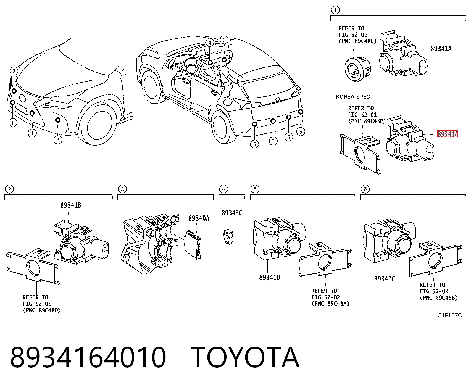 8934164010 Toyota Задние парктроники
