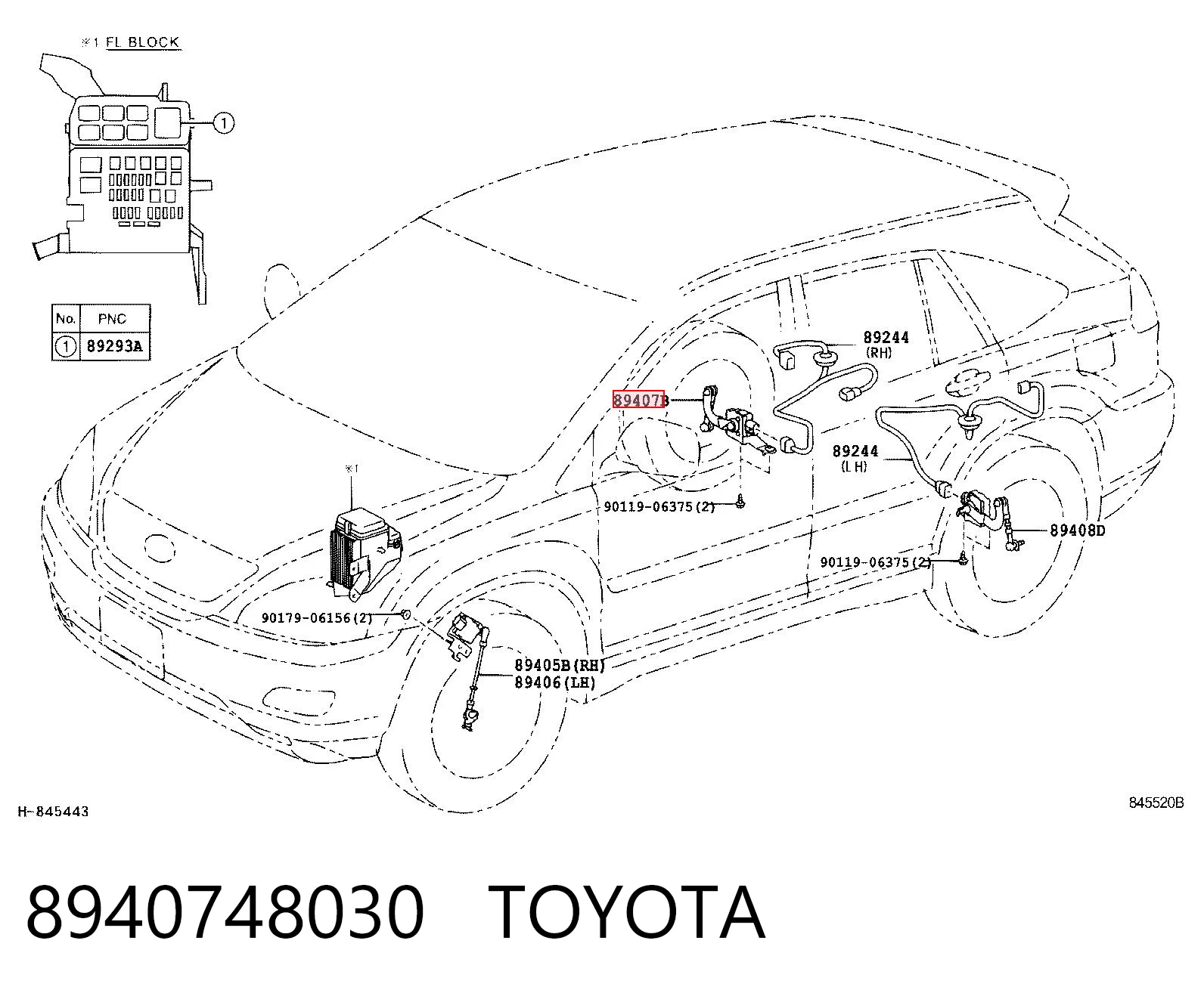 8940748030 JAP Датчик уровня положения кузова задний правый