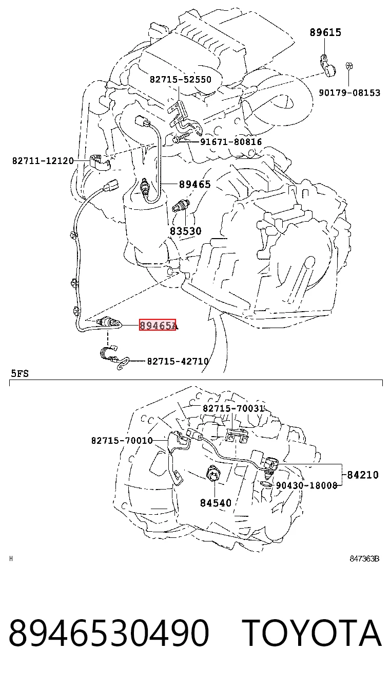 8946530490 Toyota Датчик кислорода после катализатора