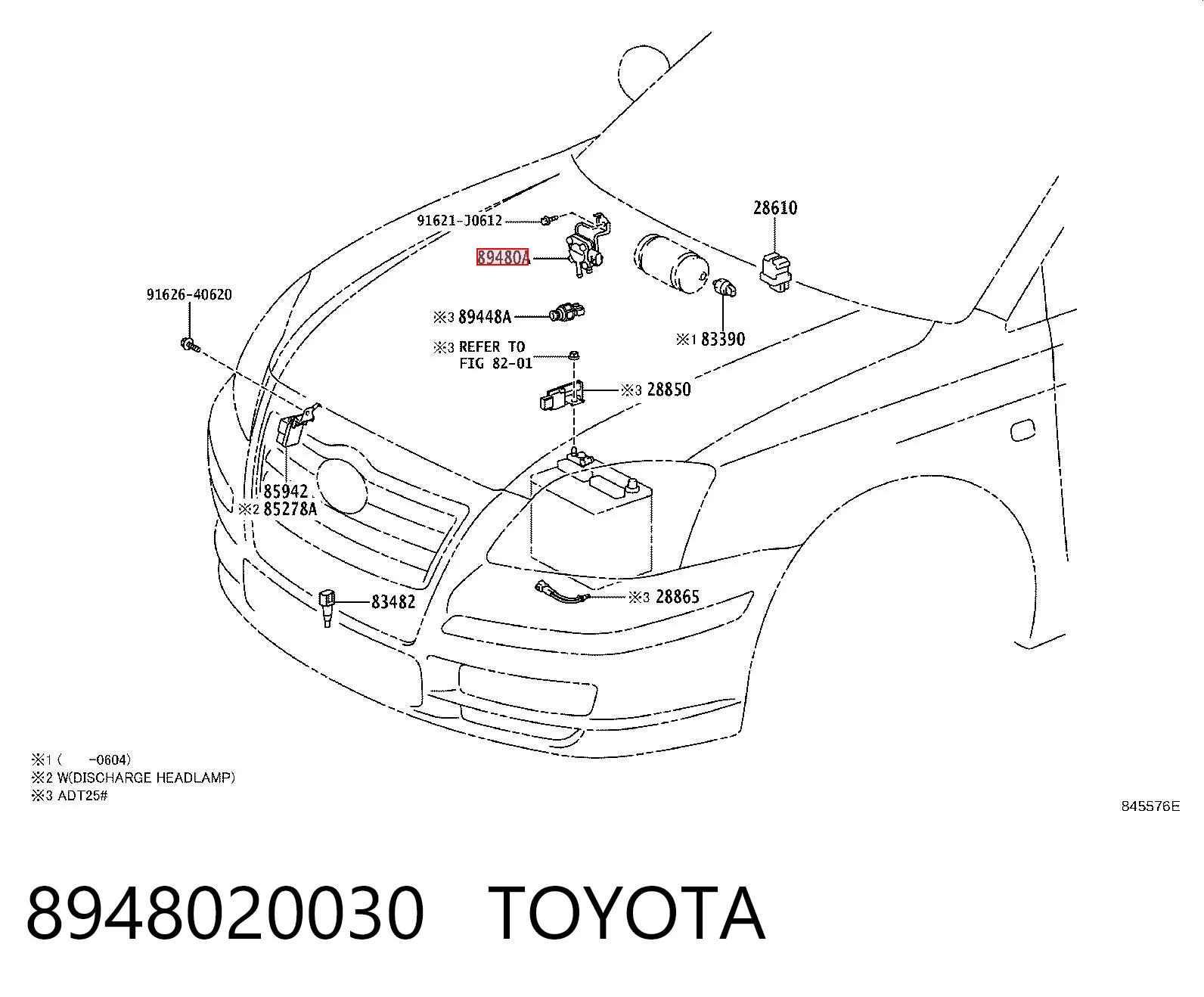 8948020030 Toyota Датчик давления выхлопных газов