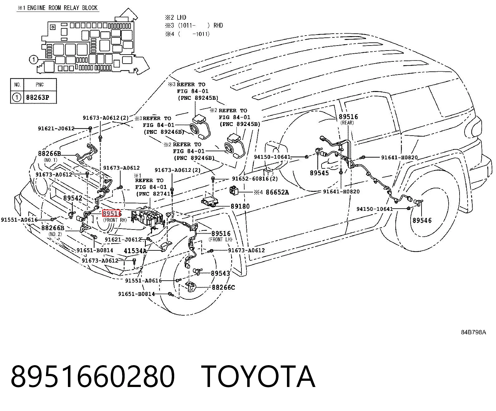 8951660280 Toyota Провод датчика АБС передний правый