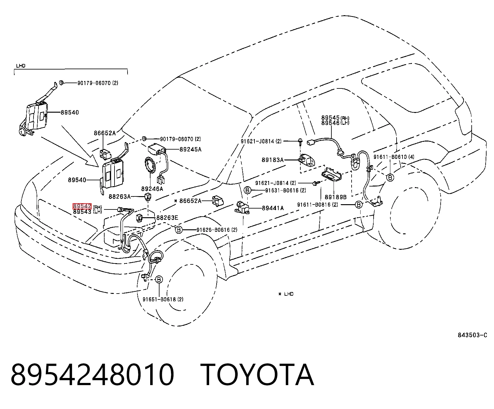 8954248010 Toyota Датчик ABS передний правый