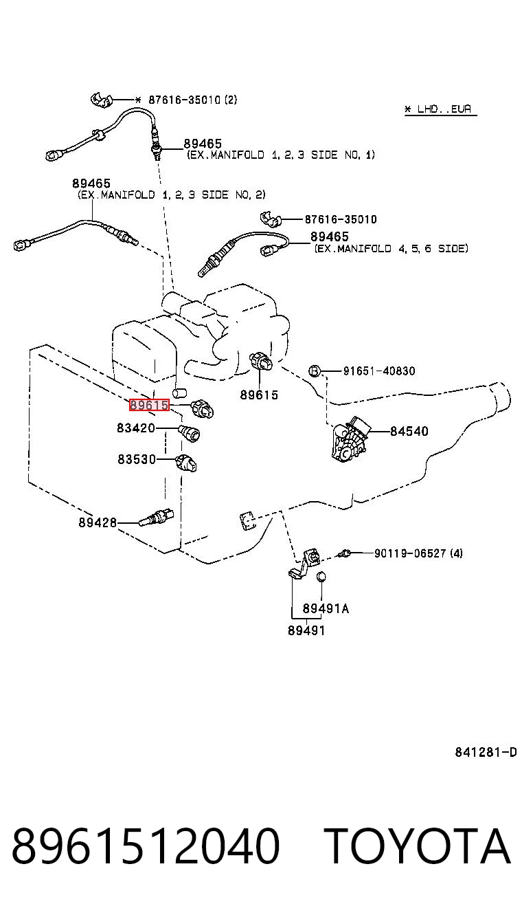 8961512040 Toyota Датчик самовоспламенения