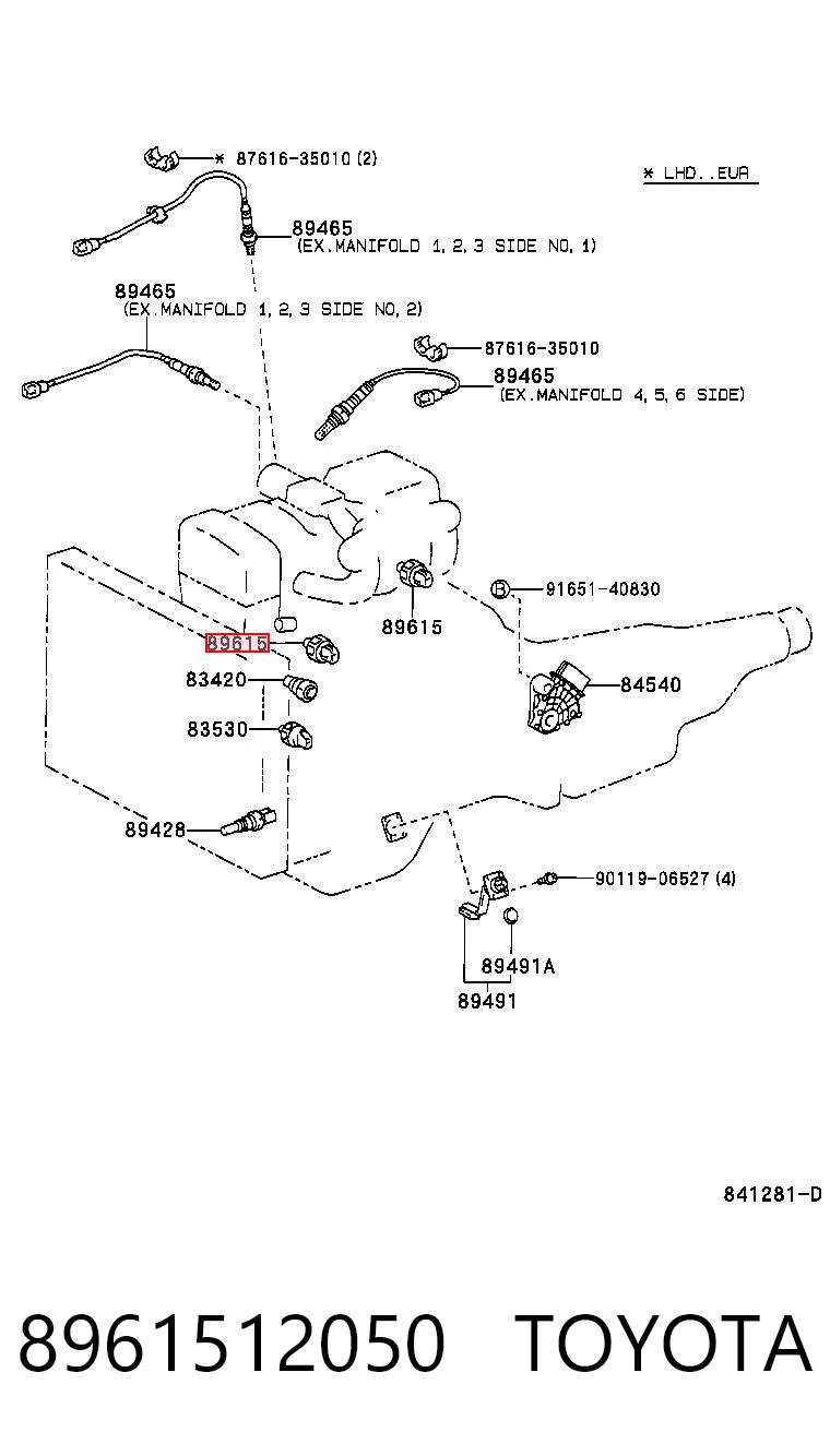 8961512050 Toyota Датчик самовоспламенения