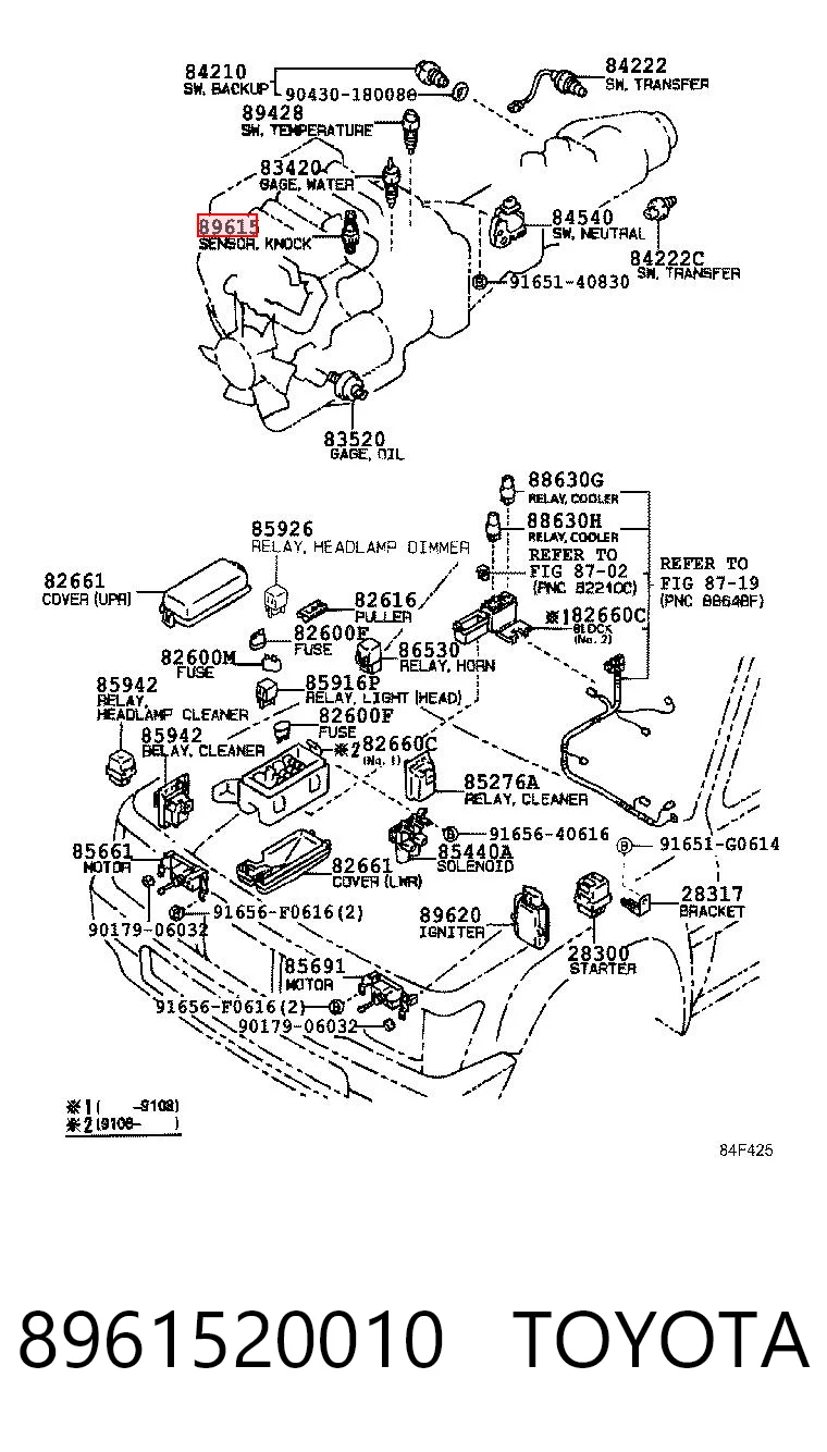 8961520010 Toyota Датчик самовоспламенения