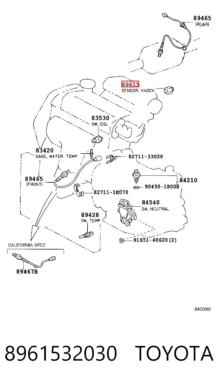 8961532030 Toyota Датчик самовоспламенения