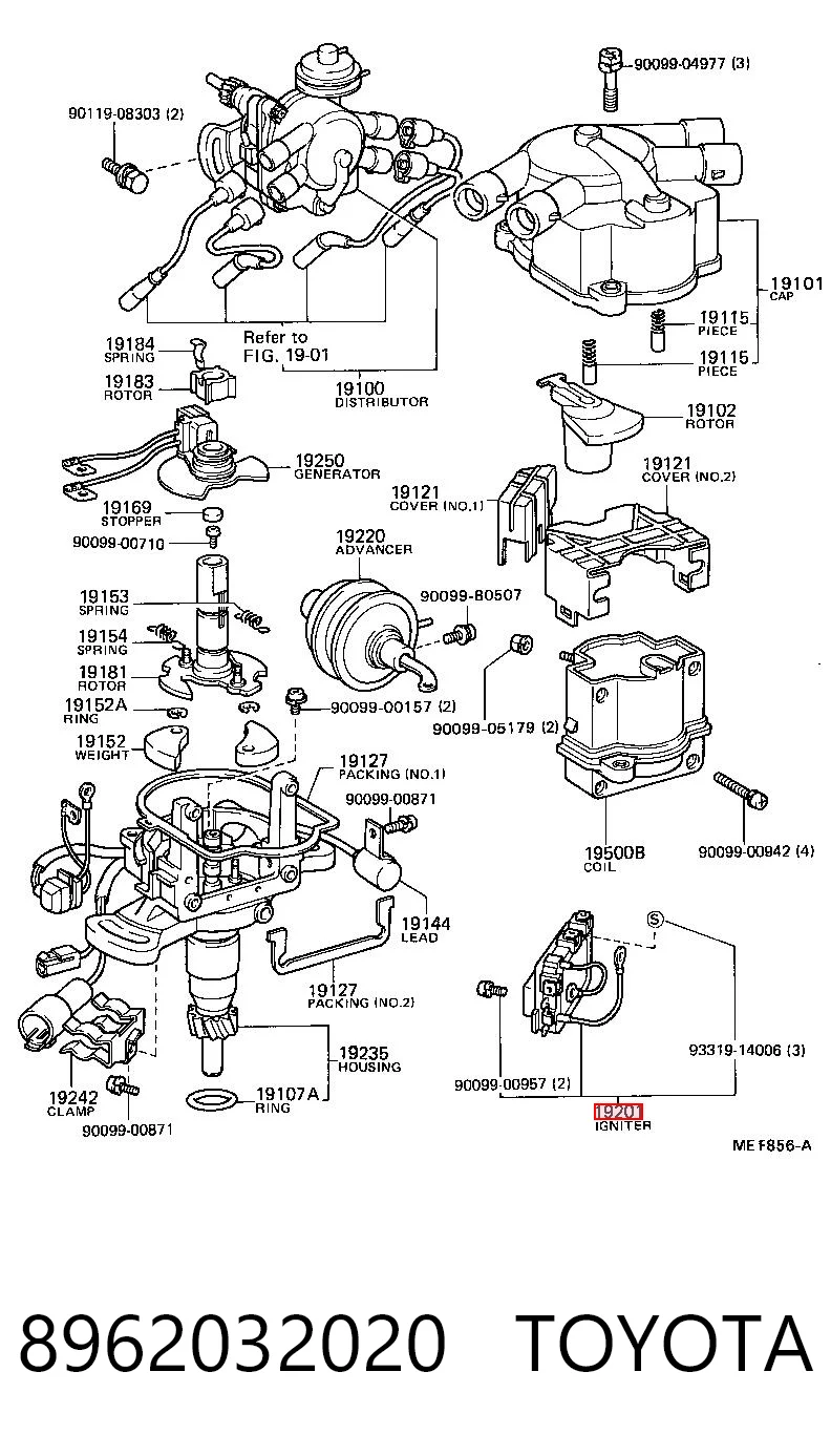 8962032020 Toyota Коммутатор системы зажигания