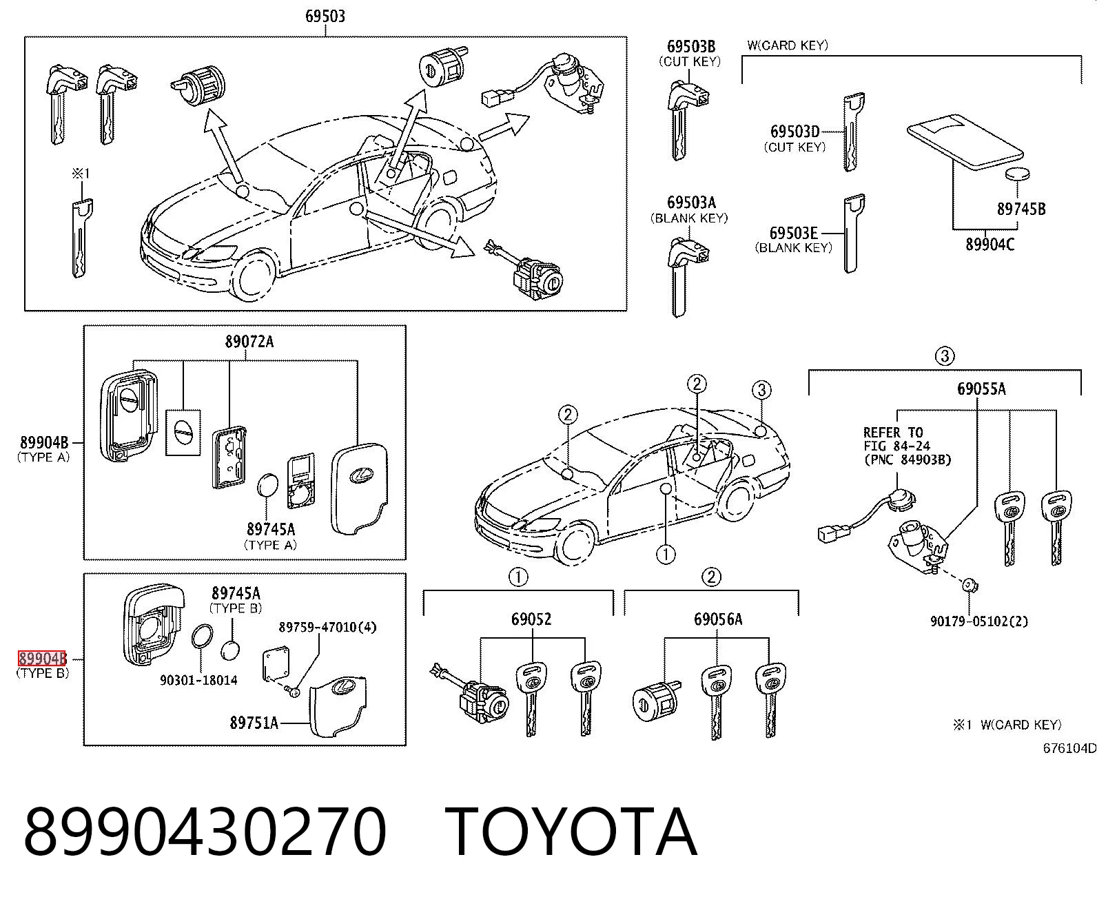 8990430270 Toyota Ключ-заготовка
