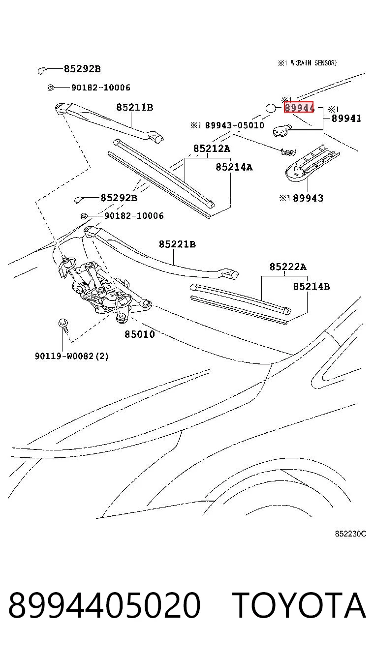 8994405020 Toyota Пластина датчика дождя