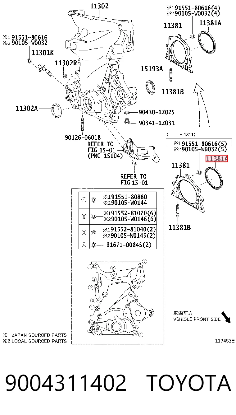 OS0318 BGA Сальник коленвала двигателя, задний