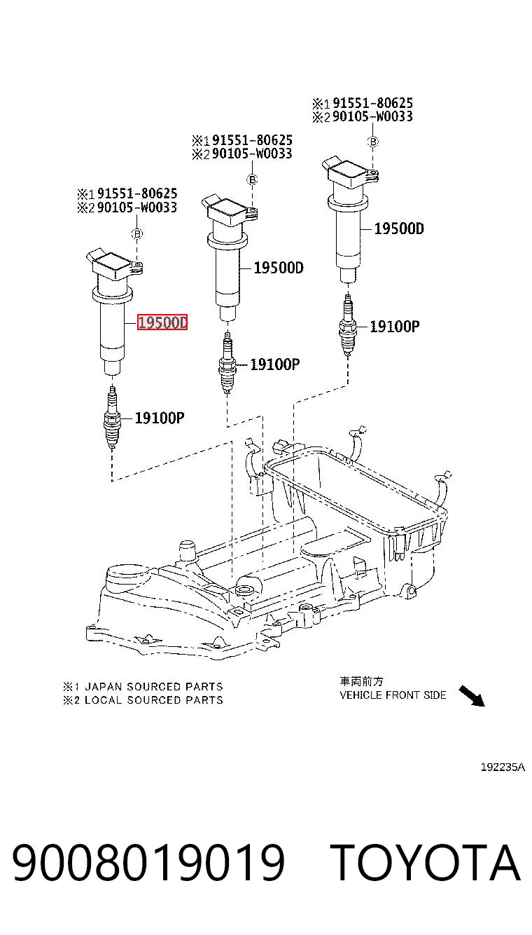 9008019019 Toyota Катушка зажигания