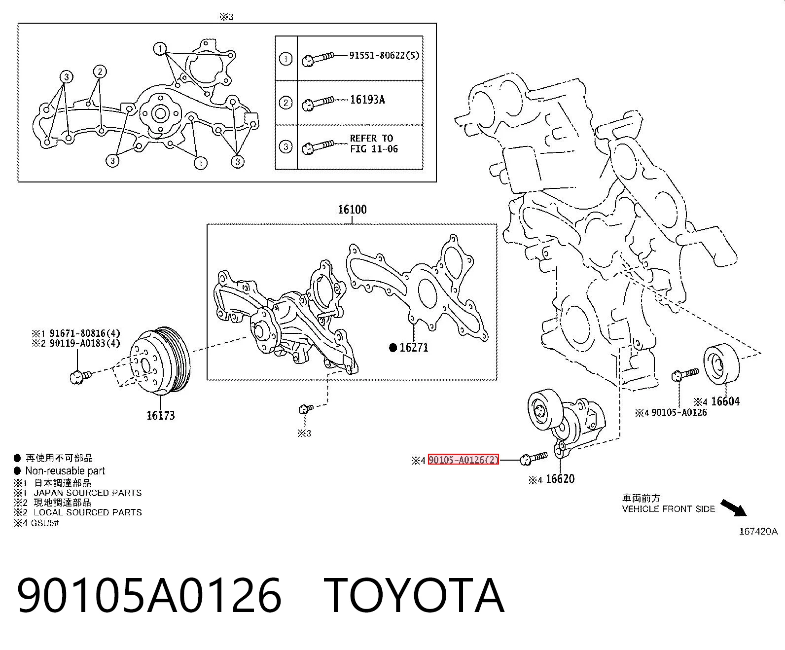 90105A0126 Toyota 