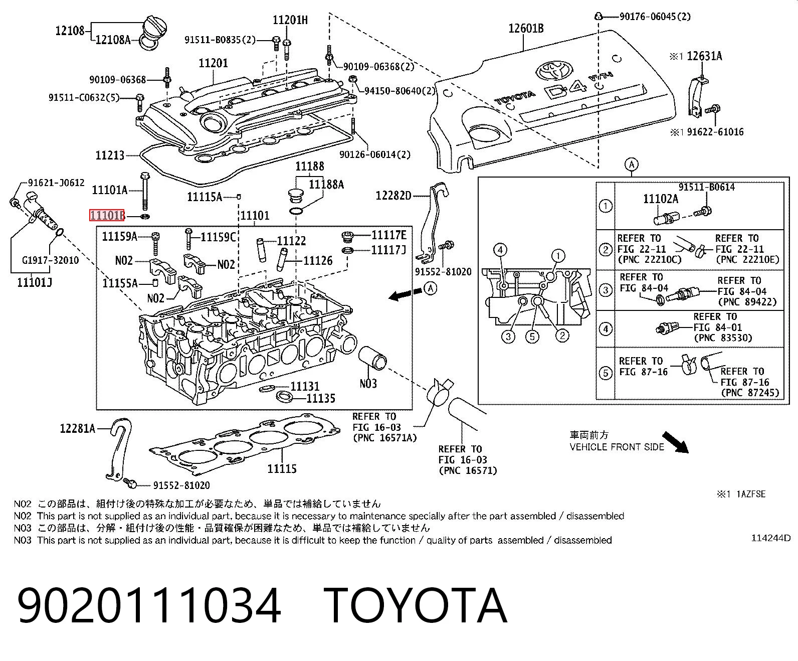 9020111034 Toyota Шайба болта головки блока (ГБЦ)