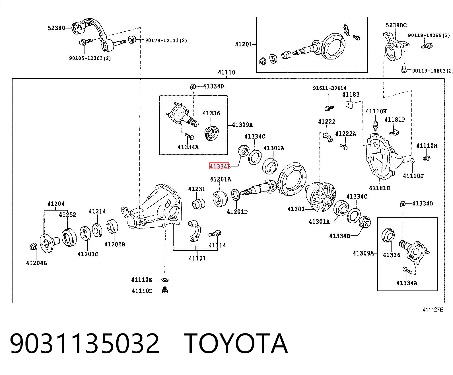 9031135032 Toyota Сальник полуоси заднего моста внешний