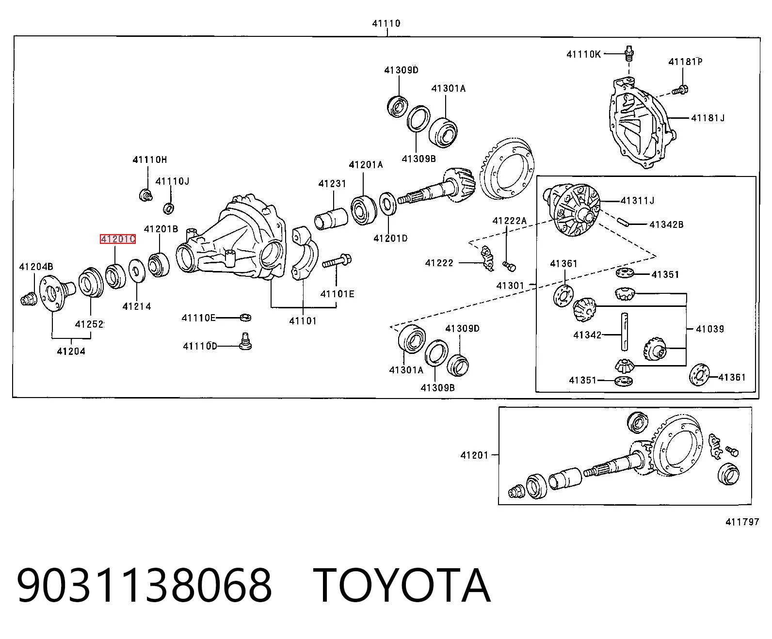  Сальник хвостовика Lexus RX 