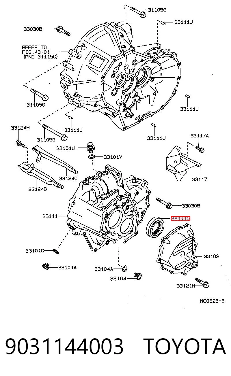 9031144003 Toyota Сальник полуоси переднего моста левой