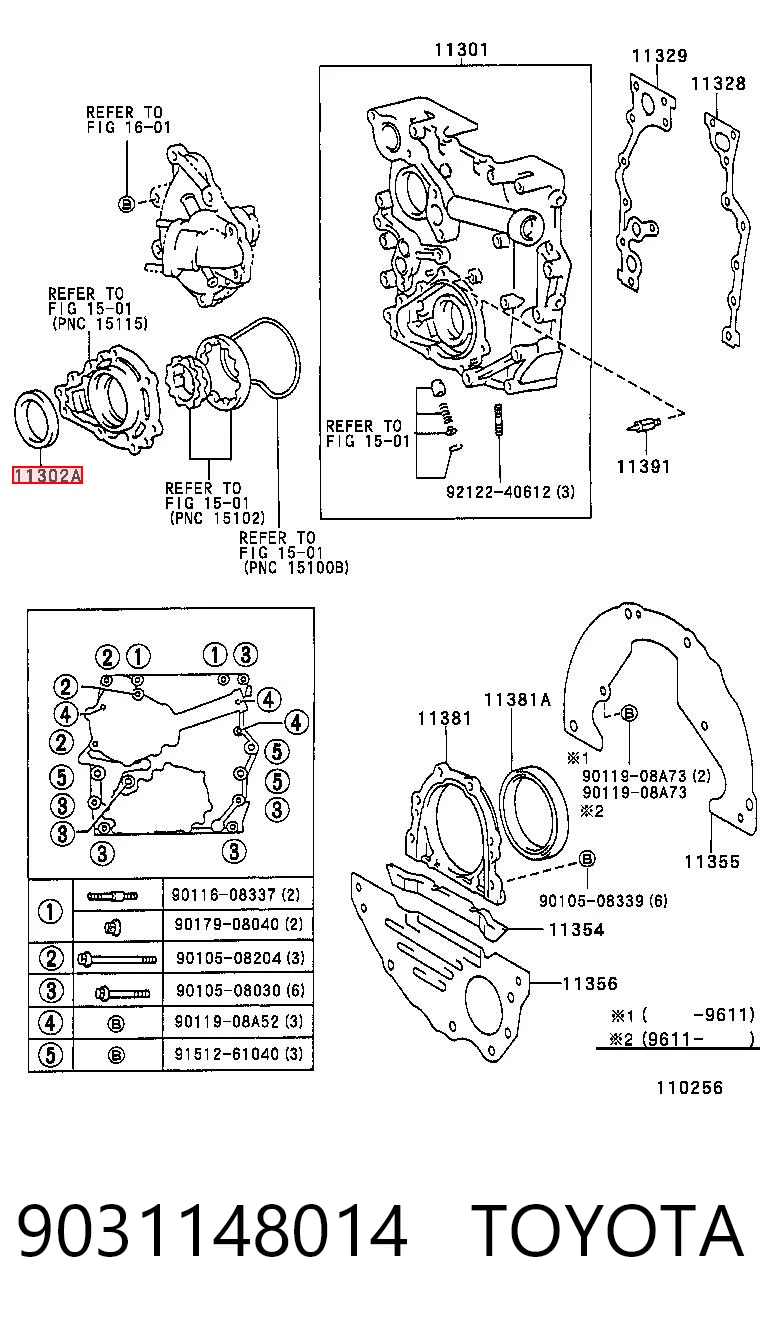 9031148014 Toyota Сальник коленвала двигателя, передний