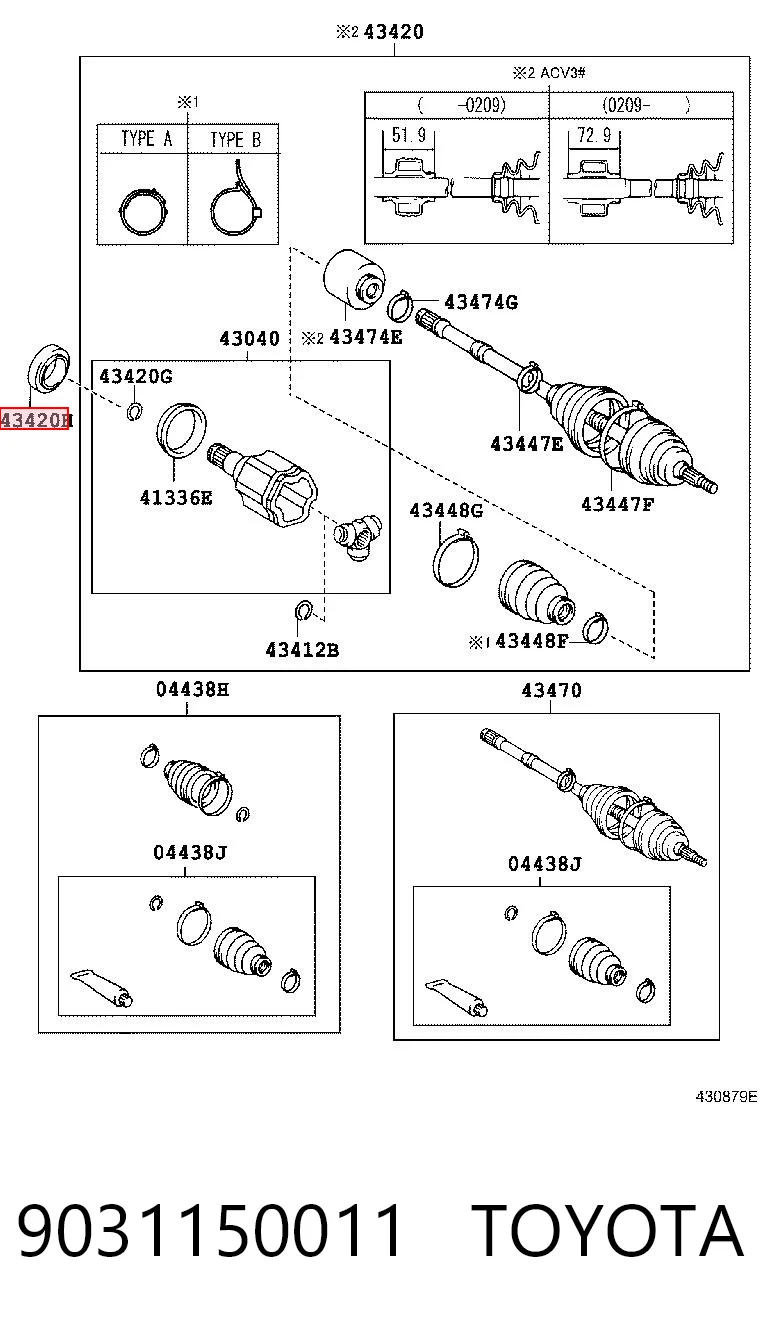 Сальник полуоси переднего моста Lexus RX 300/330/350/400H внедорожник (U3) (2003 - 2008) цена, от 9.87 USD