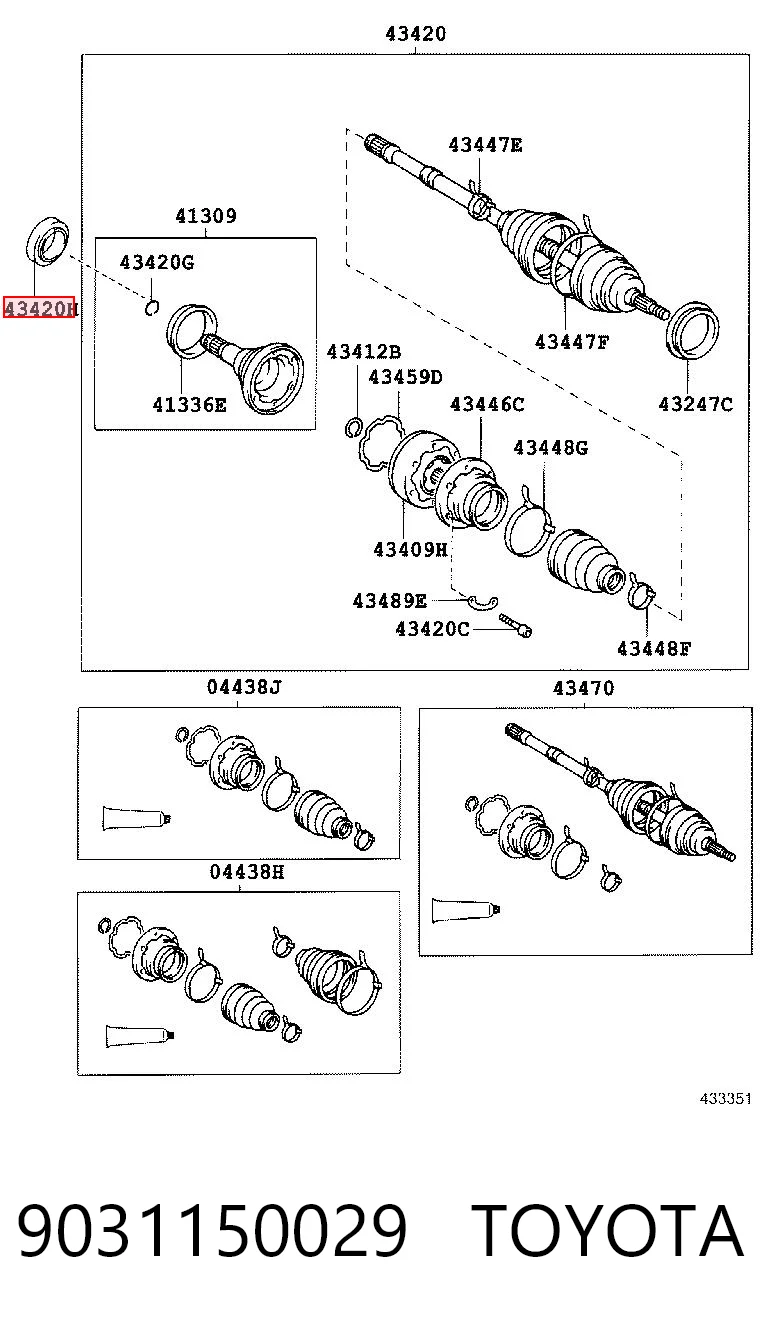 Купить Сальник полуоси Лексус РХ 300/330/350/400H U3