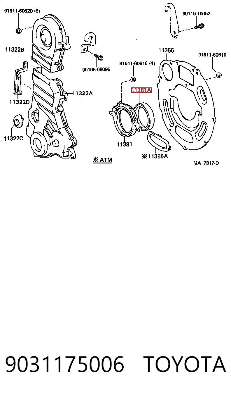 Сальник коленвала задний Musashi T1211 цена, от 5.45 USD