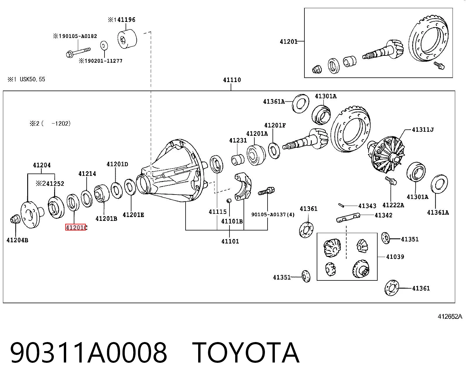 90311A0008 Toyota Сальник заднего хвостовика редуктора 