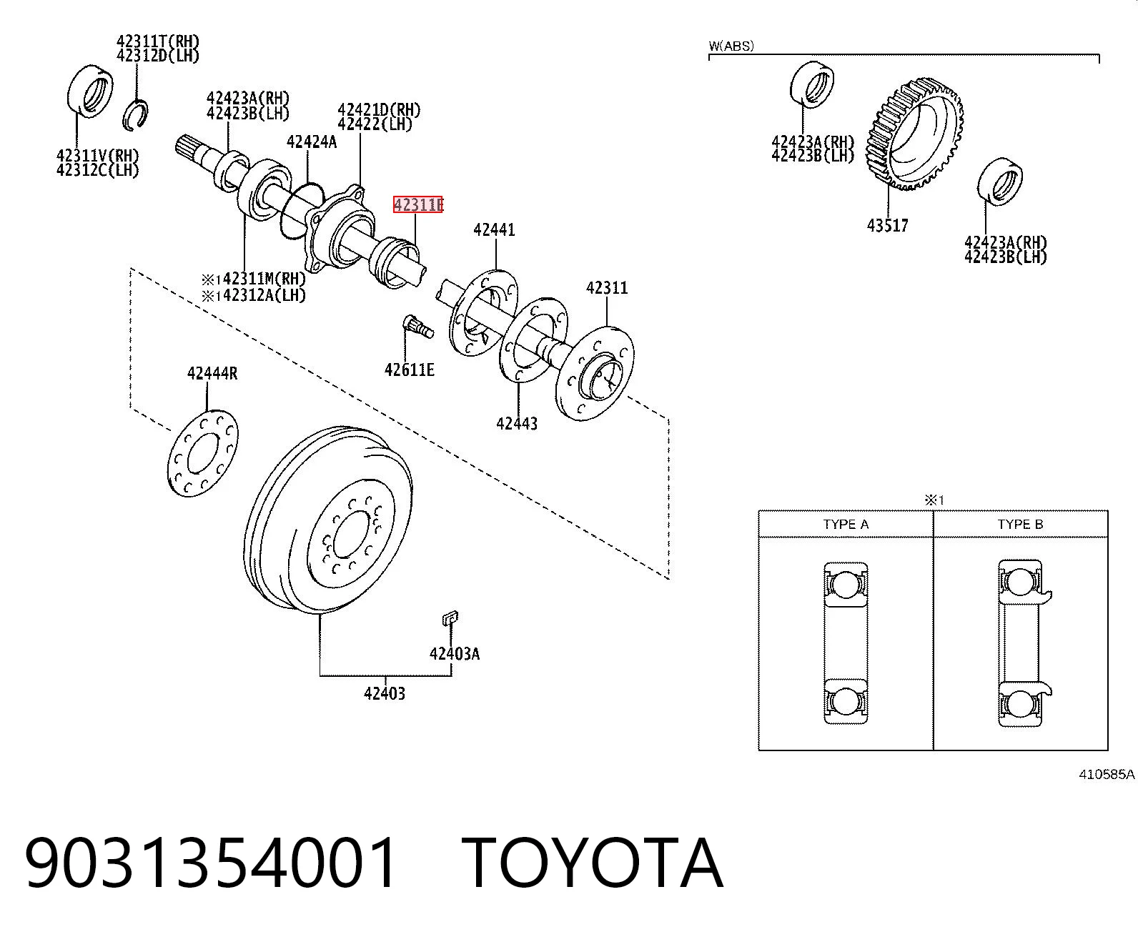 9031354001 Toyota Сальник ступичный