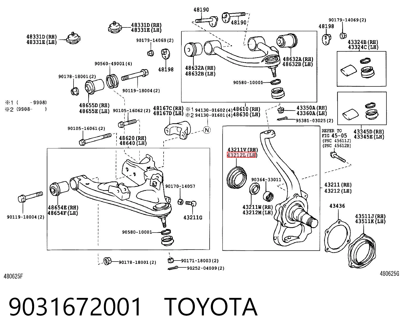 9031672001 Toyota Сальник передней ступицы