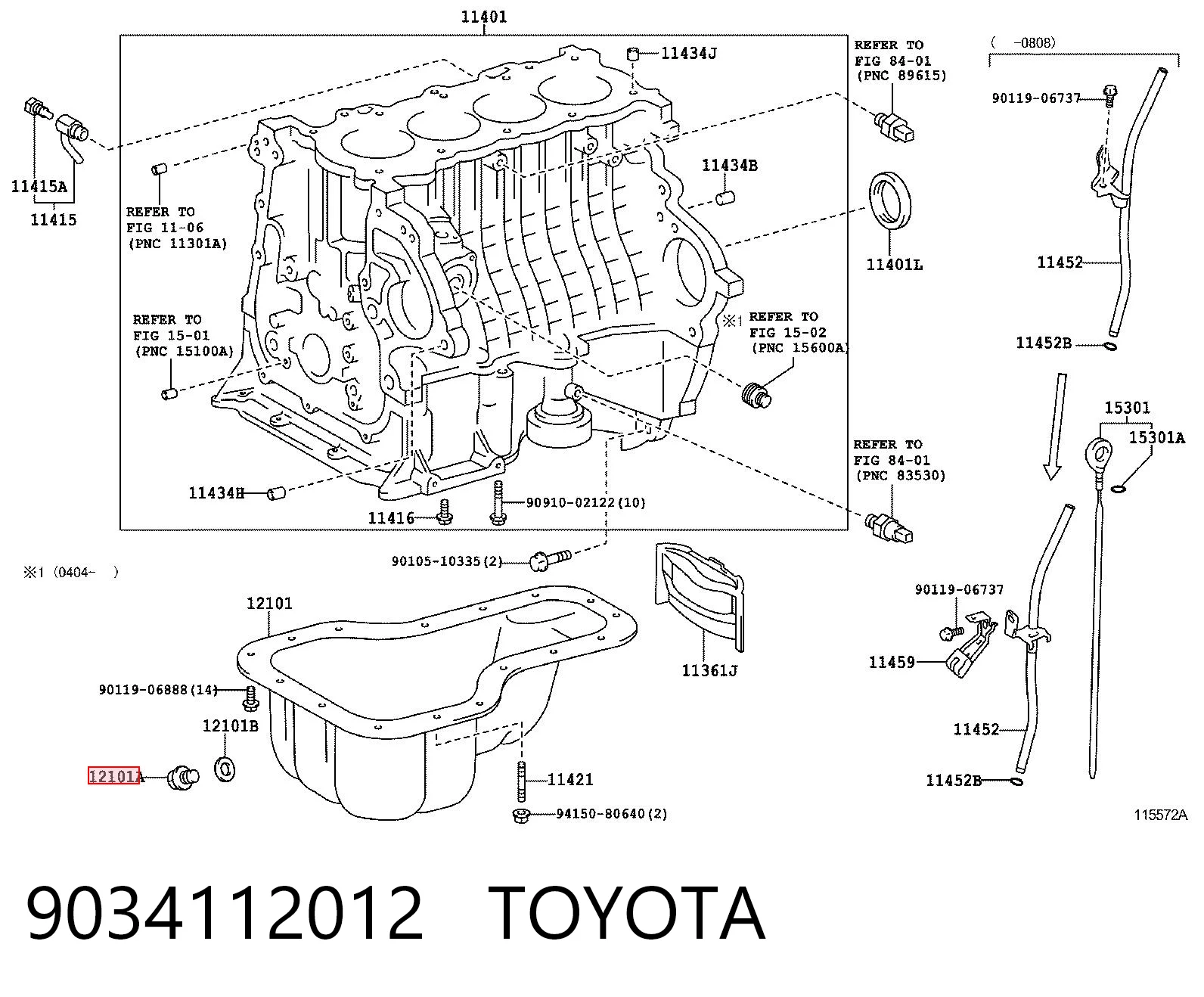 9034112012 Toyota Пробка поддона двигателя