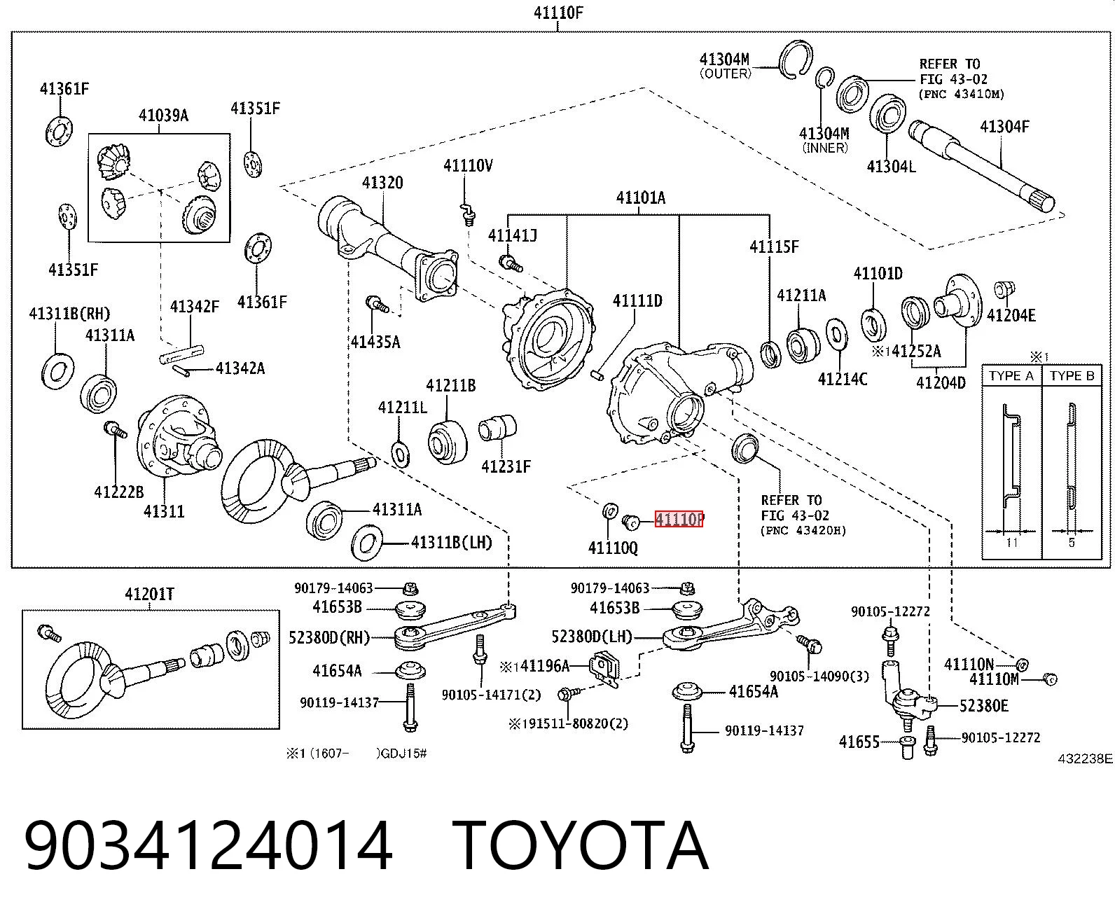 9034124014 Toyota Пробка заливная заднего/переднего моста