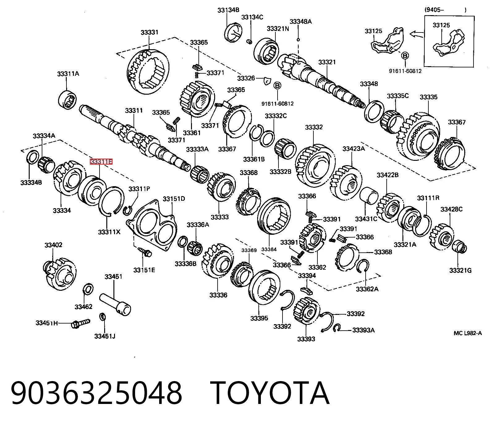 Подшипник главного вала КПП на Toyota Yaris  P10
