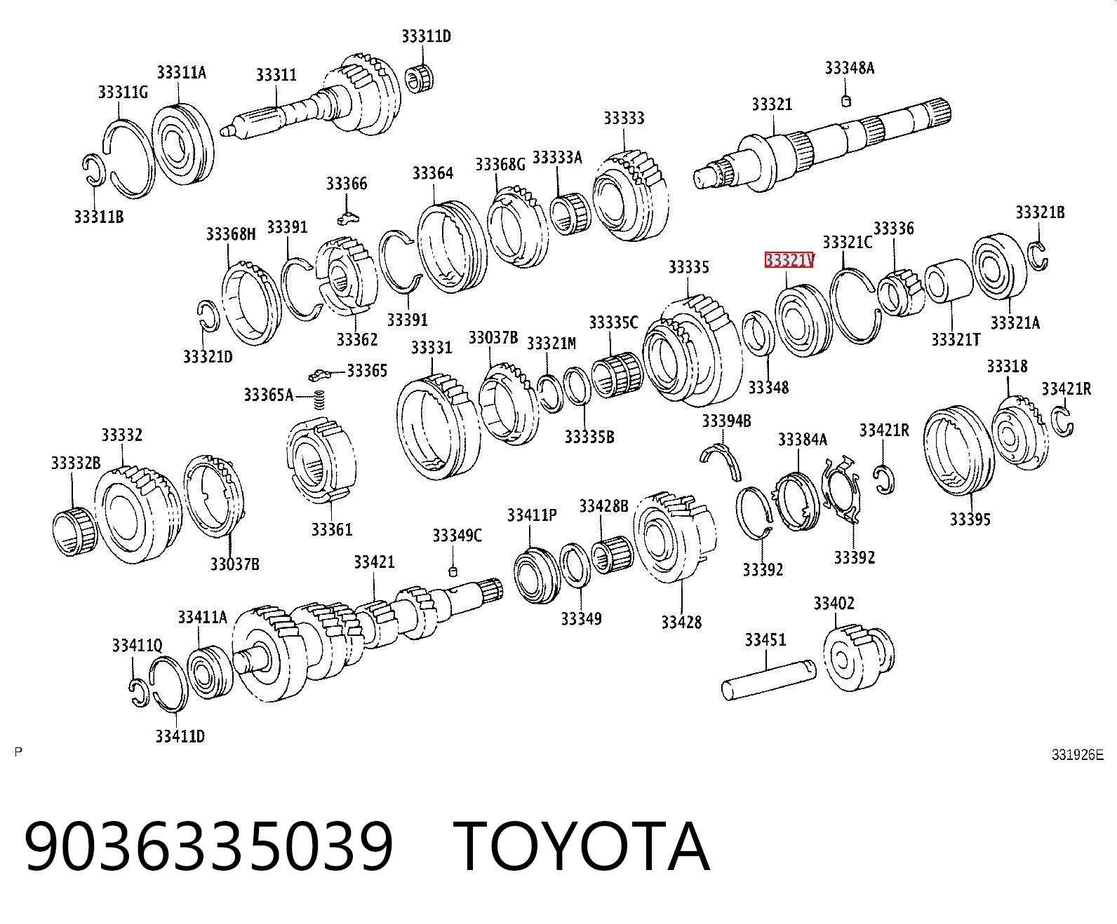 Подшипники коробки на Toyota Land Cruiser PRADO ASIA J12