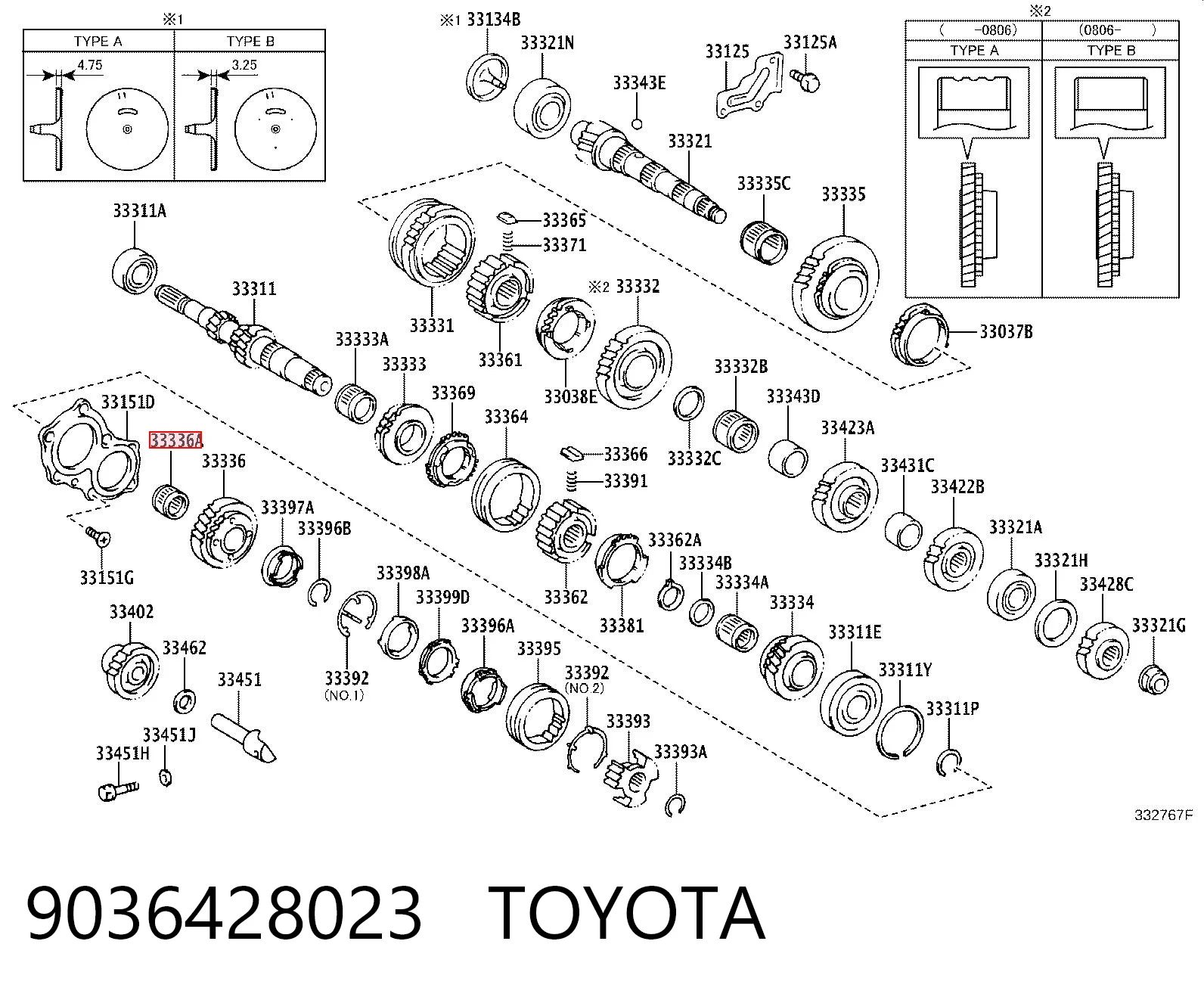 9036428023 Toyota Подшипник шестерни 5-й передачи КПП