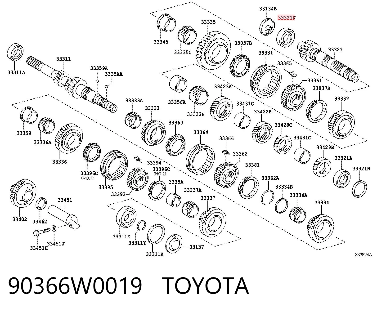 9036628016 Subaru Подшипник вторичного вала КПП