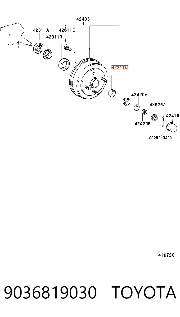 Подшипник ступицы задней наружный LM11749R Koyo