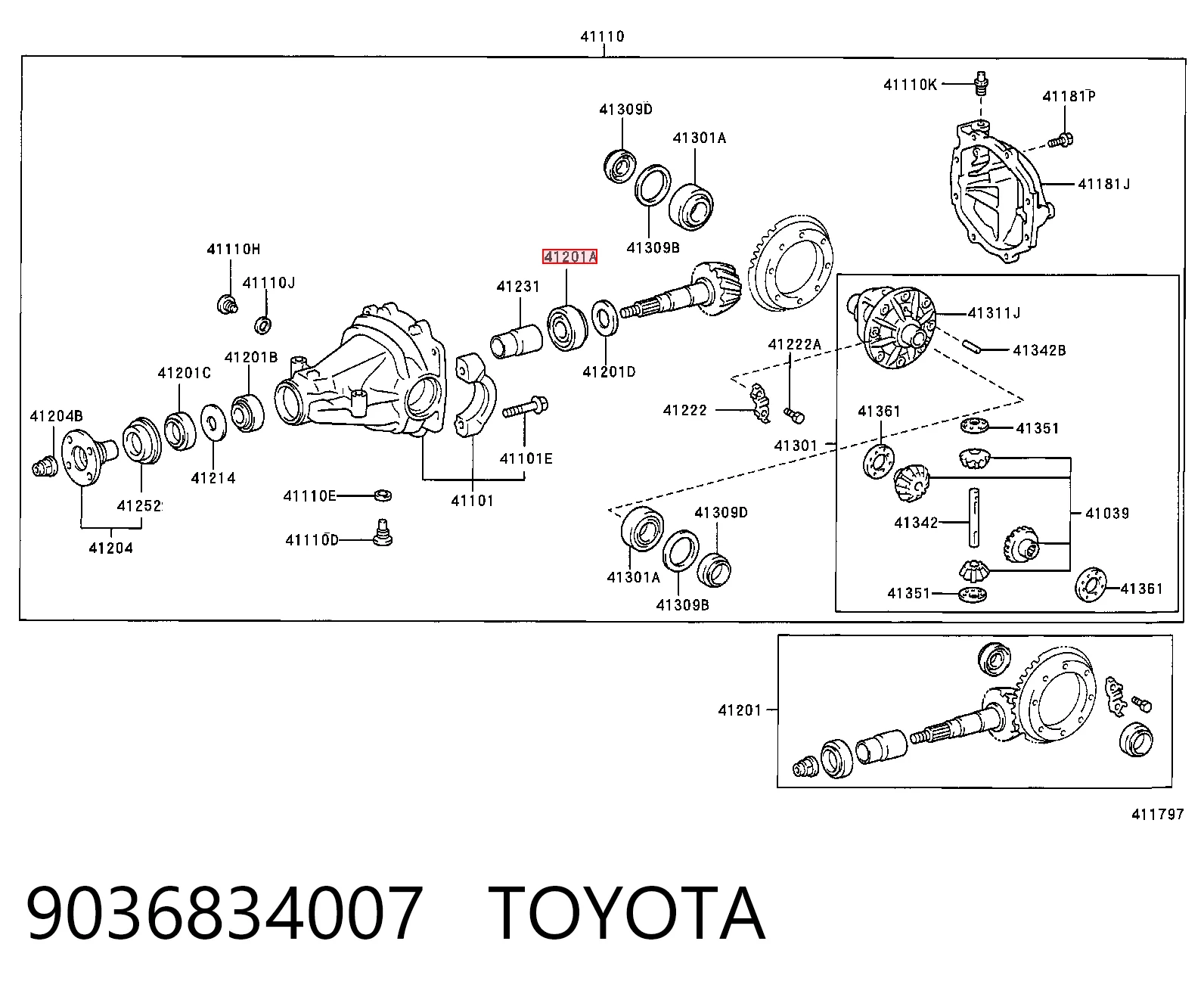 8864910 MCB Подшипник хвостовика заднего моста внутренний