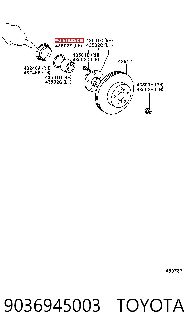 9036945003 Toyota Подшипник ступицы передней
