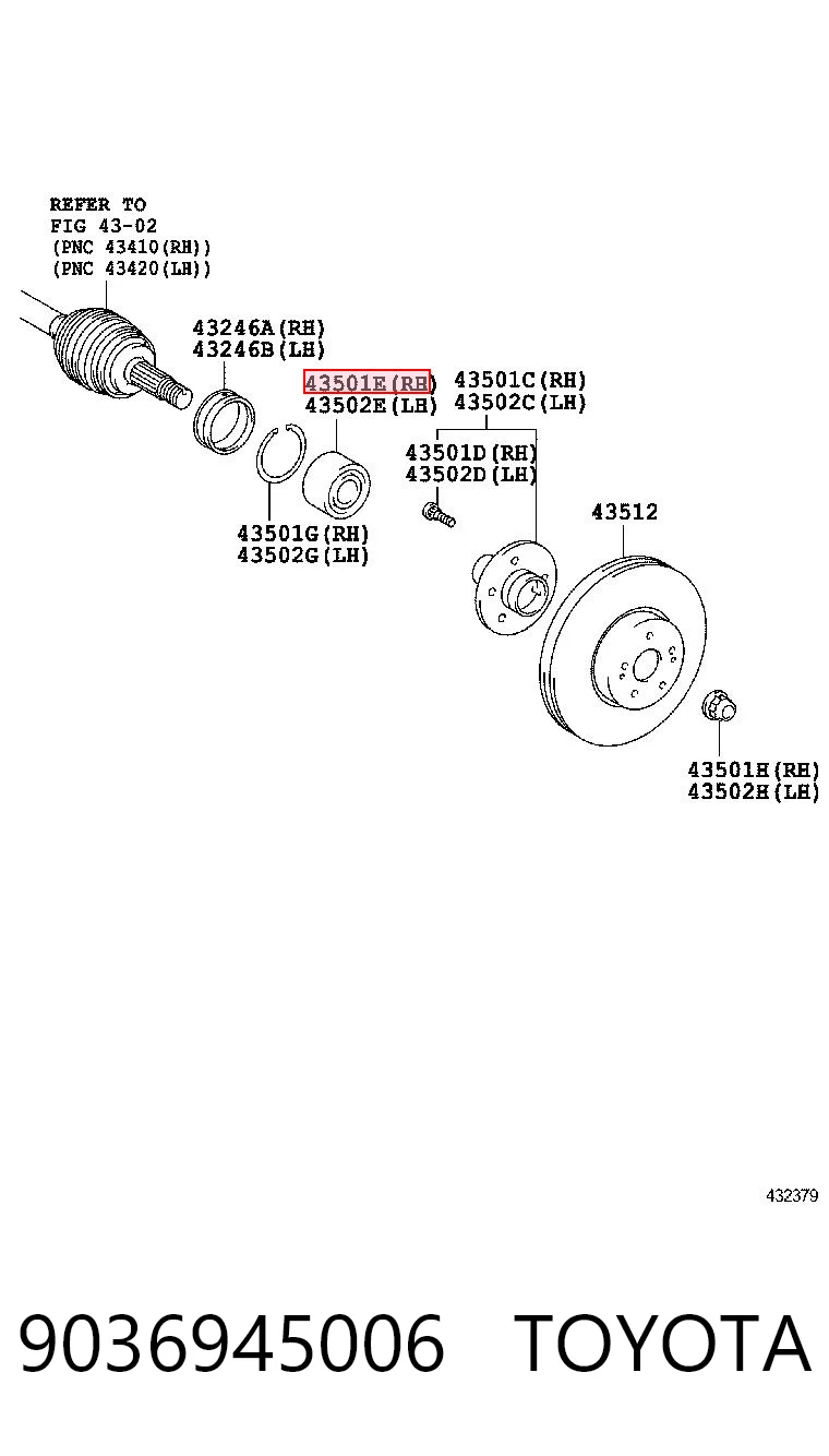 9036945006 Toyota Подшипник ступицы передней