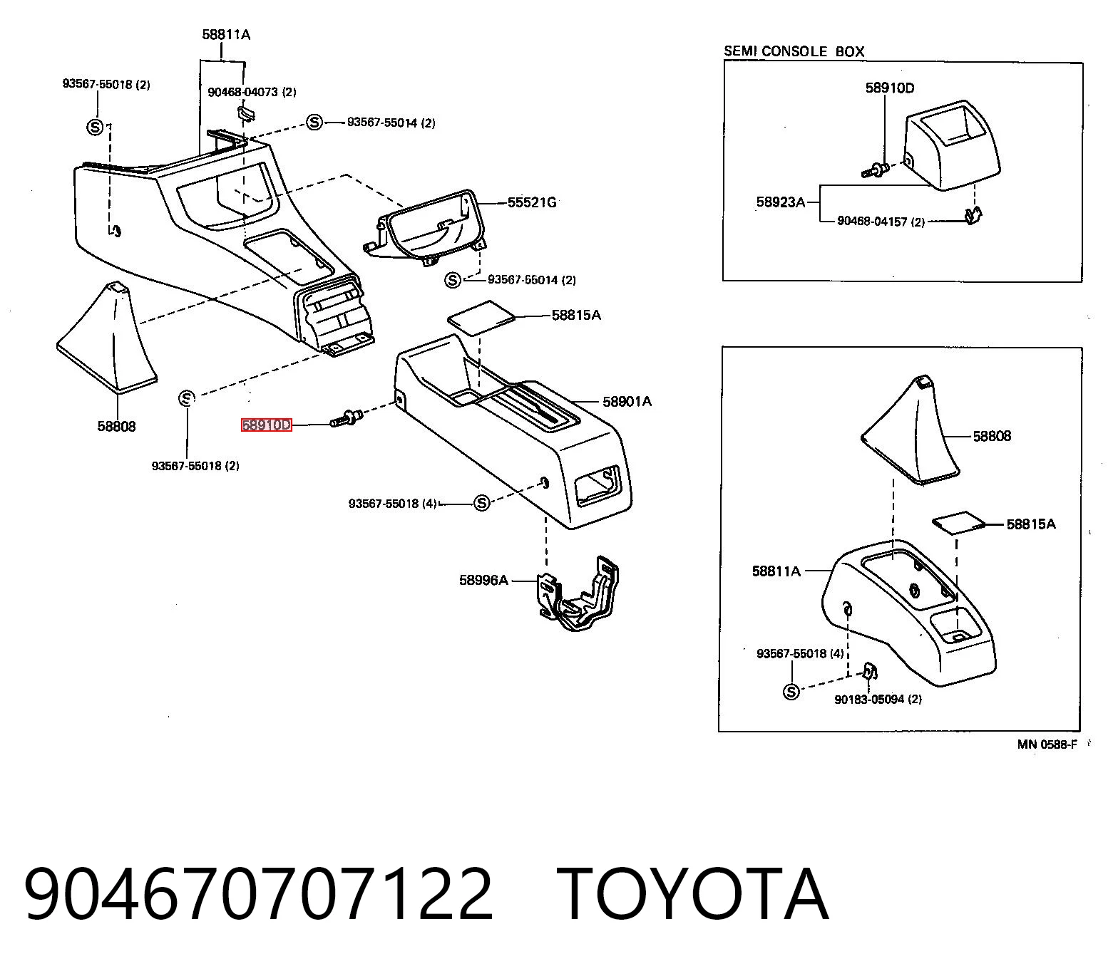 904670707122 Toyota Крепление переднего бампера