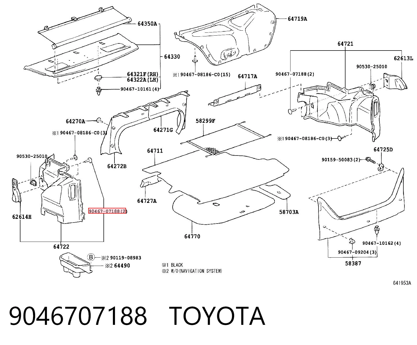 9046707188 Toyota Клип крепления подкрылка переднего крыла