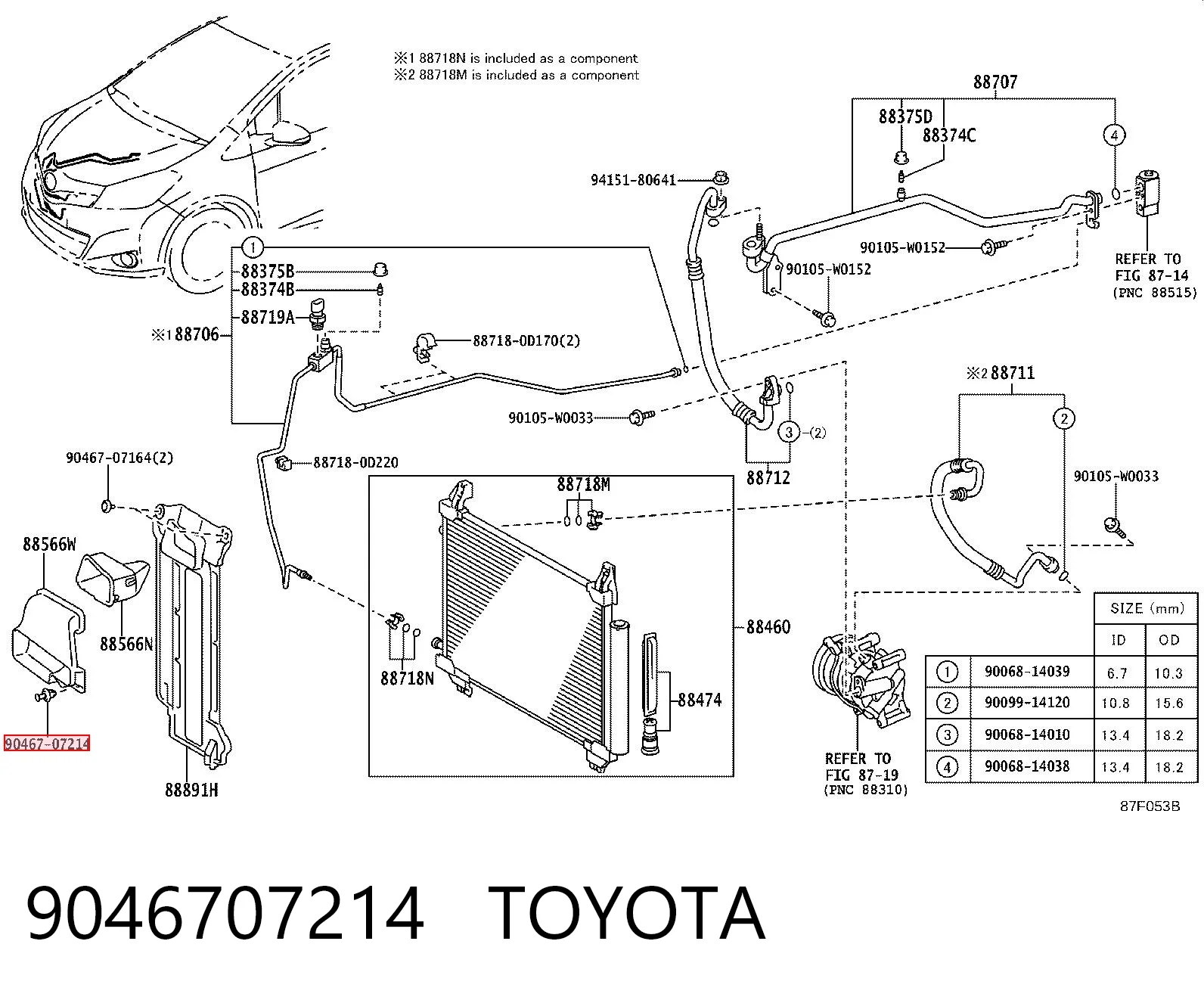 9046707214 Toyota Клип крепления подкрылка переднего крыла