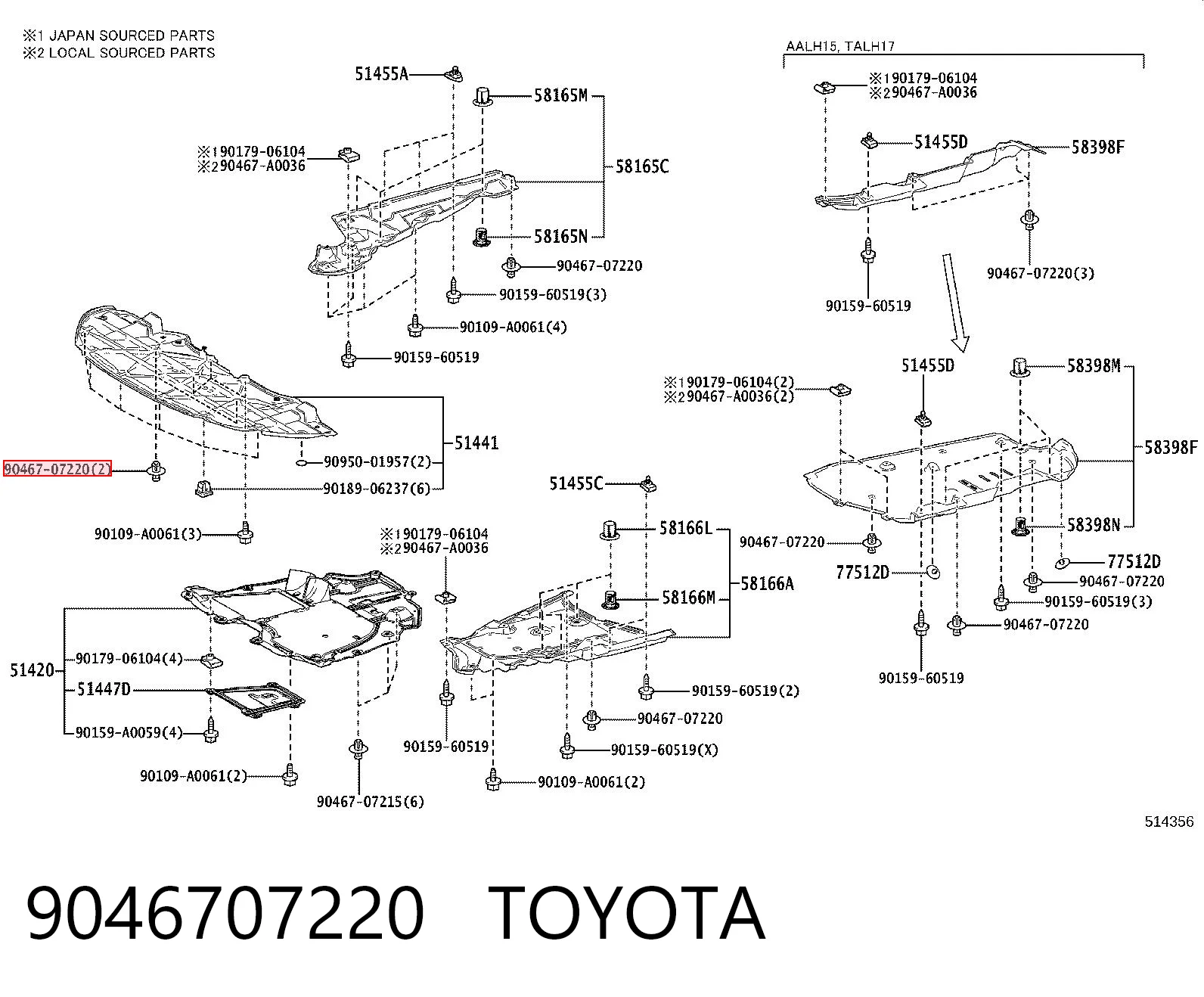 9046707220 Toyota Клип крепления подкрылка переднего крыла