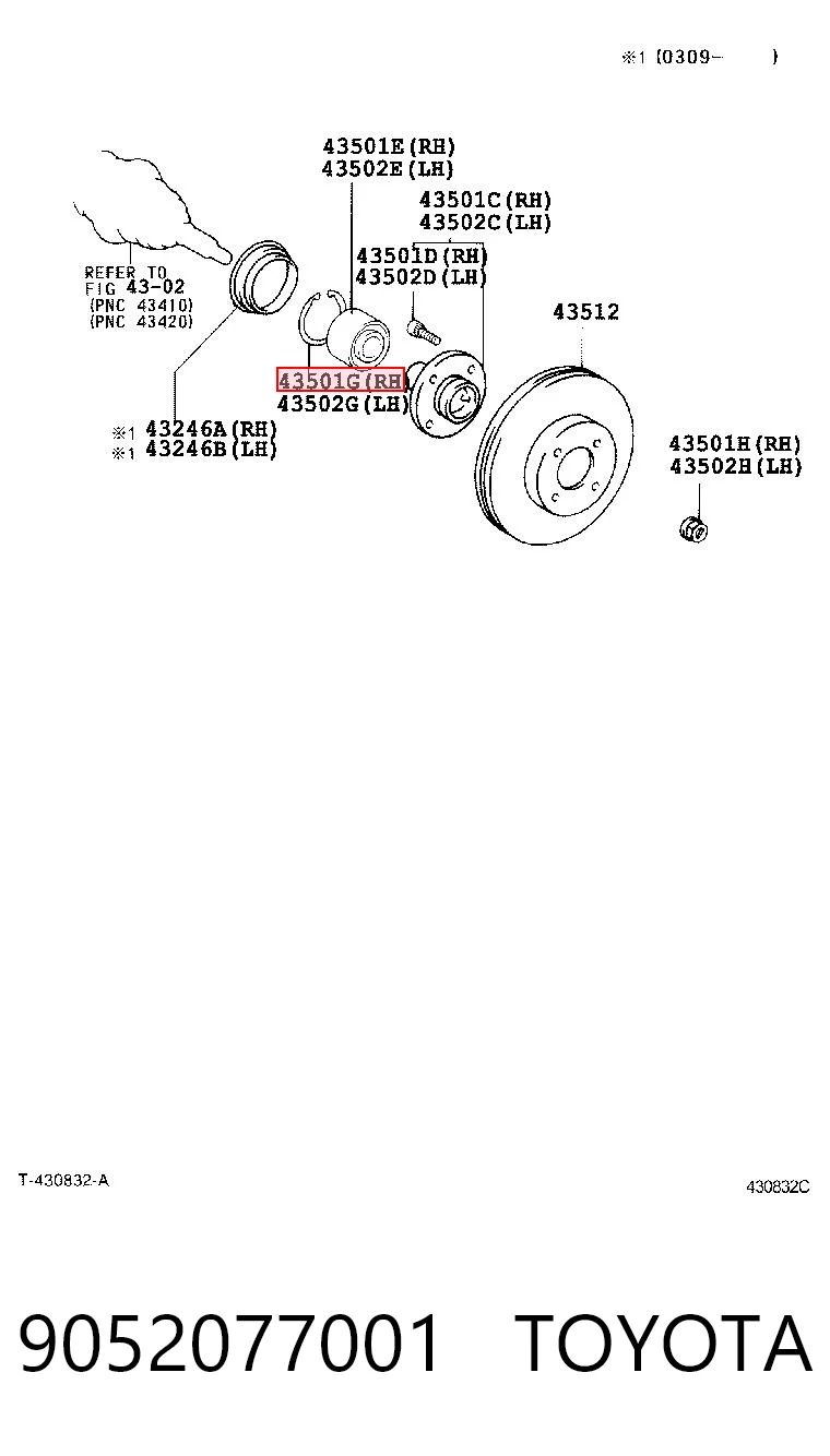 9052077001 Toyota Кольцо стопорное подшипника передней ступицы