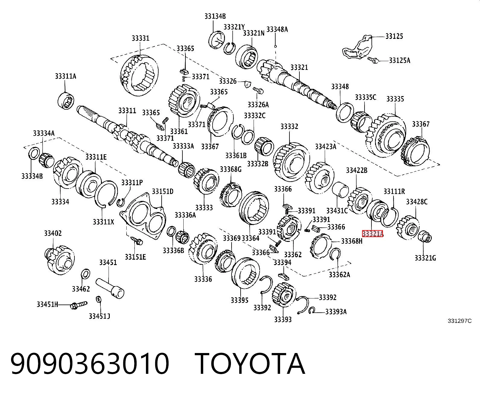 Подшипник вторичного вала коробки NSK 25TM21NXC3UR