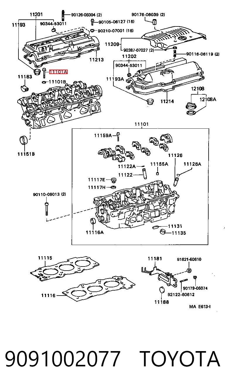 Болт крепления головки блока цилиндров на Toyota Camry III V10