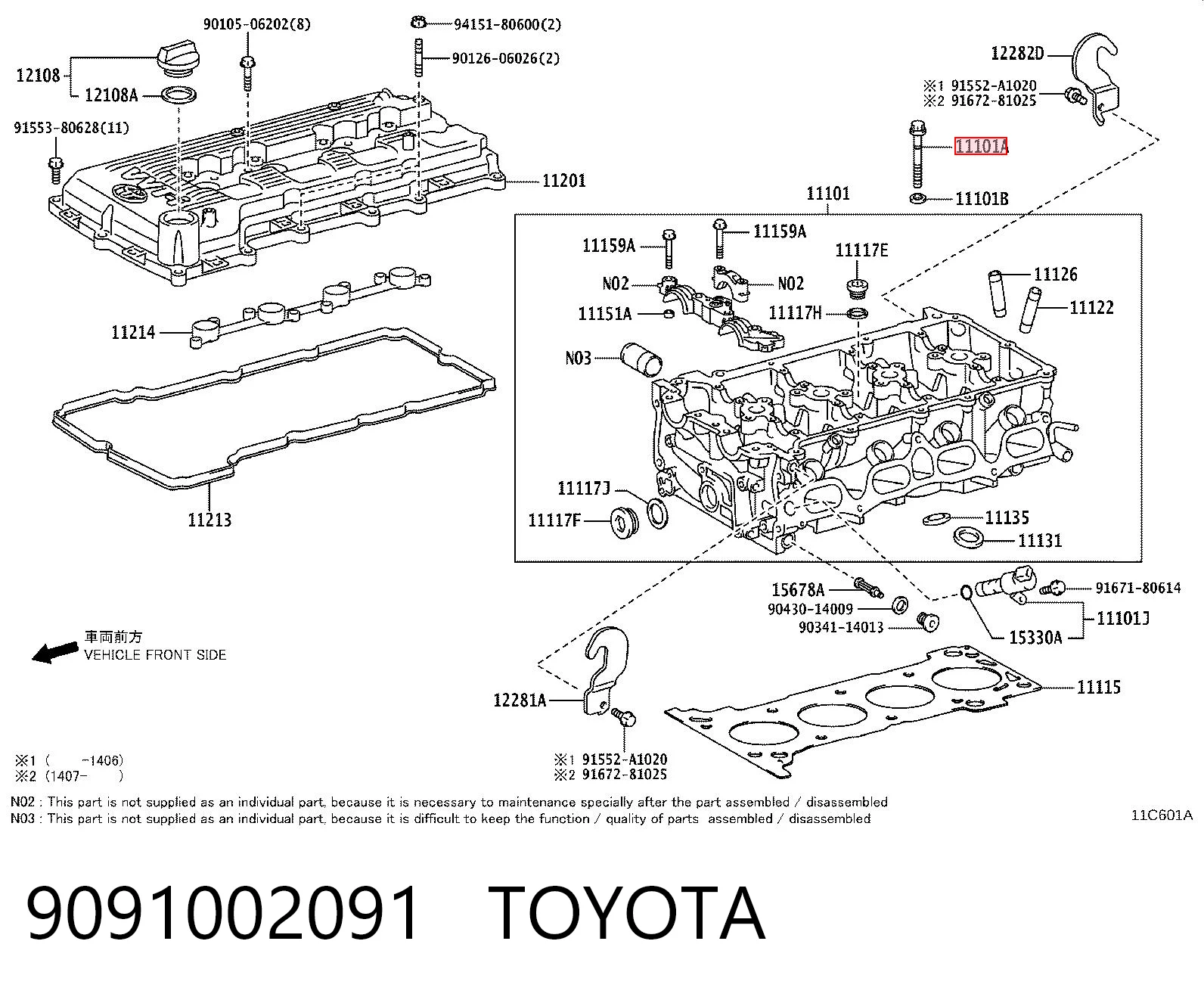 9091002091 Toyota Болт крепления головки блока цилиндров