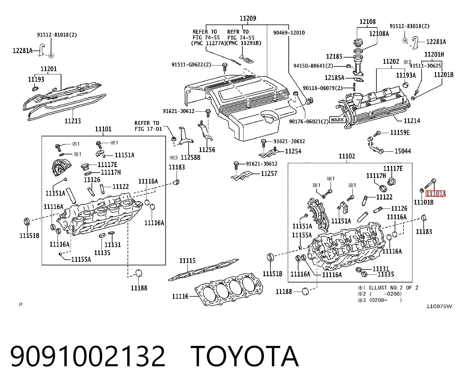 9091002132 Toyota Болт крепления головки блока цилиндров