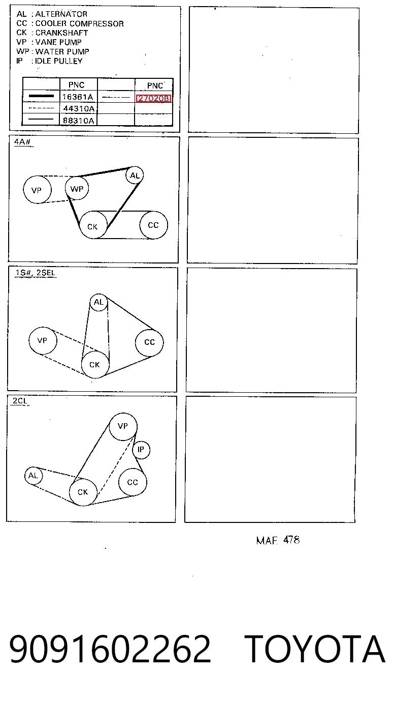 9091602262 Toyota Поликлиновый ремень