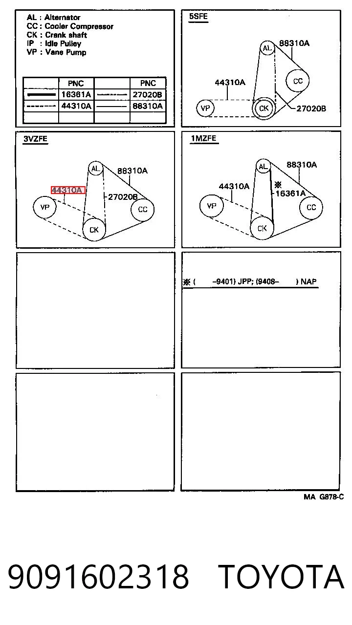9091602318 Toyota Поликлиновый ремень