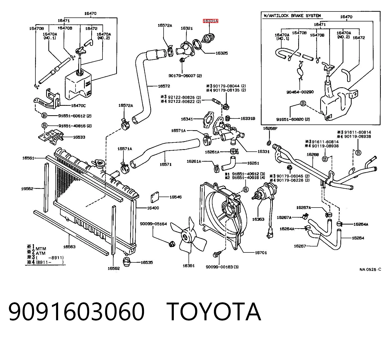 9091603060 Toyota Авто термостат